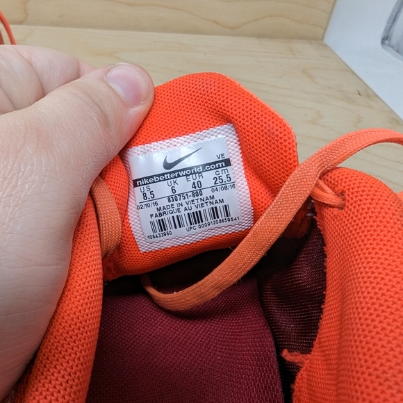 Womens Nike Flex Run 2016 Red Orange Running Sneakers SZ 8.5 US - Picture 6 of 7